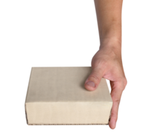 Hand halten Papier Box geben Geschenk isoliert png