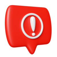 branco exclamação marca com vermelho discurso bolha para social meios de comunicação notificação PIN ícone isolado png