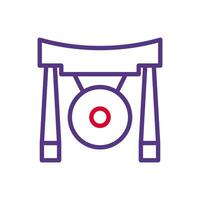 Gong icon duocolor red purple colour chinese new year symbol perfect. vector