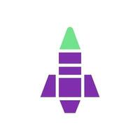 cohete icono sólido púrpura verde color universo símbolo Perfecto. vector