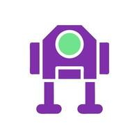 Robot icon solid purple green colour universe symbol perfect. vector