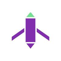 Rocket icon solid purple green colour universe symbol perfect. vector