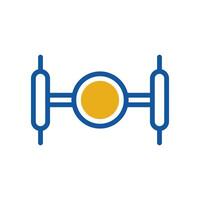 Astronomy icon duotone blue orange colour universe symbol perfect. vector