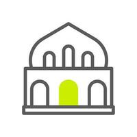 Mosque icon duotone grey green colour ramadan symbol illustration perfect. vector
