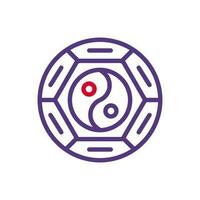 yin y yang icono duocolor rojo púrpura color chino nuevo año símbolo Perfecto. vector
