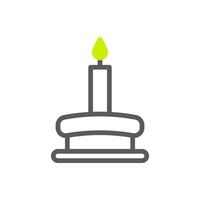 Candle icon duotone grey green colour ramadan symbol illustration perfect. vector