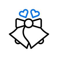 Bell love icon duocolor blue black style valentine illustration symbol perfect. vector