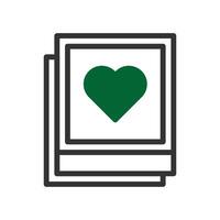 imagen amor icono duotono verde negro estilo enamorado ilustración símbolo Perfecto. vector