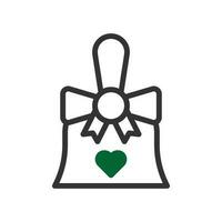 campana amor icono duotono verde negro estilo enamorado ilustración símbolo Perfecto. vector
