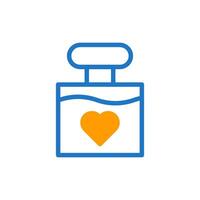 Perfume love icon duotone blue orang colour mother day symbol illustration. vector