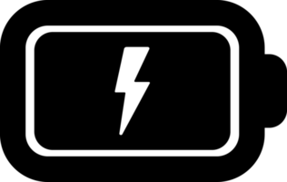 black and white full battery electric clean energy simple flat icon png