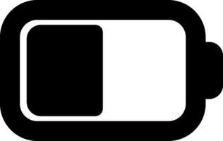 black and white half full battery electric clean energy simple flat icon png