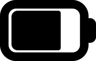 nero e bianca batteria elettrico pulito energia semplice piatto icona png