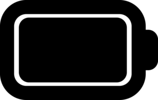 black and white full battery electric clean energy simple flat icon png