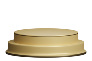 3d gold double layers round product podium png