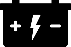 svart och vit batteri form enkel platt ikon png