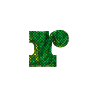 Letter R - Glittering 3D render letters collection png