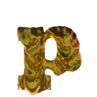 brief p - goud 3d brieven. voor uw grafiek en digitaal kunsten behoeften. png