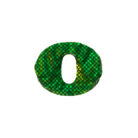 Letter O - Glittering 3D render letters collection png