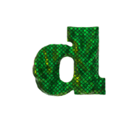 Letter D - Glittering 3D render letters collection png