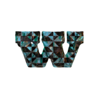 Letter W - Beautiful 3D rendered alphabets.  Best for your graphics and digital arts needs. png