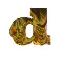 brev d - guld 3d brev. för din grafik och digital konst behov. png