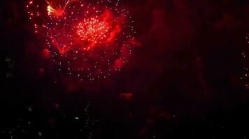 Colorful of fireworks at City day festival, Novosibirsk, Russia video