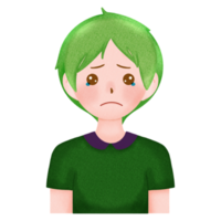 Paper texture color cute boy crying png