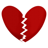 Paper texture broken heart png