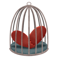 Paper texture broken heart in the cage png