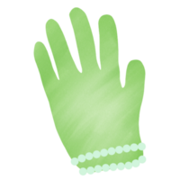 Water color lovely green glove png