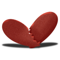 Paper texture broken heart png