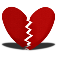 Paper texture broken heart png