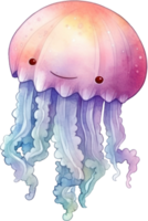 Jellyfish Watercolor Illustration AI Generated png