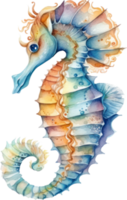 Seahorse Watercolor Illustration AI Generated png