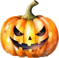 Pumpkin Halloween Watercolor AI Generated png