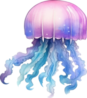 Jellyfish Watercolor Illustration AI Generated png