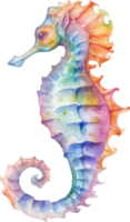 Seahorse Watercolor Illustration AI Generated png