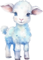 mignonne agneau aquarelle illustration ai généré png