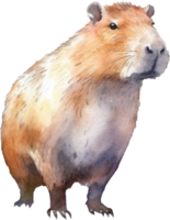 fofa capivara aguarela ilustração. ai gerado png