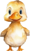 Cute Baby Duck Watercolor AI Generated png