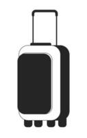 Suitcase for travel flat monochrome isolated vector object. Luggage storage. Journey abroad. Editable black and white line art drawing. Simple outline spot illustration for web graphic design