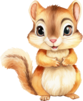 Cute Squirrel Watercolor Illustration. png