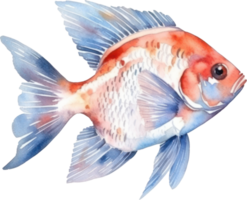 Colorful Fish Watercolor Illustration AI Generated png
