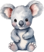 Cute Baby Koala Watercolor AI Generated png