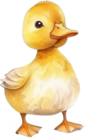 mignonne bébé canard aquarelle ai généré png