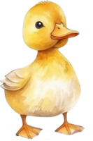 Cute Baby Duck Watercolor AI Generated png