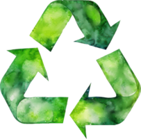 eco recycle teken waterverf. ai gegenereerd png