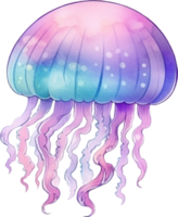 Jellyfish Watercolor Illustration AI Generated png