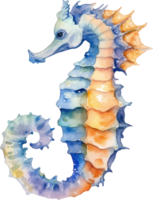 Seahorse Watercolor Illustration AI Generated png